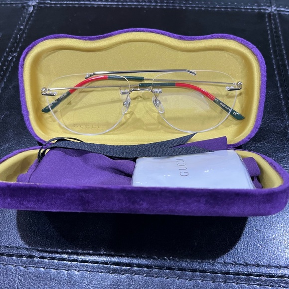 GUCCI 0398 Silver Rimless Optical Eyeglasses 58mm - Picture 4 of 6